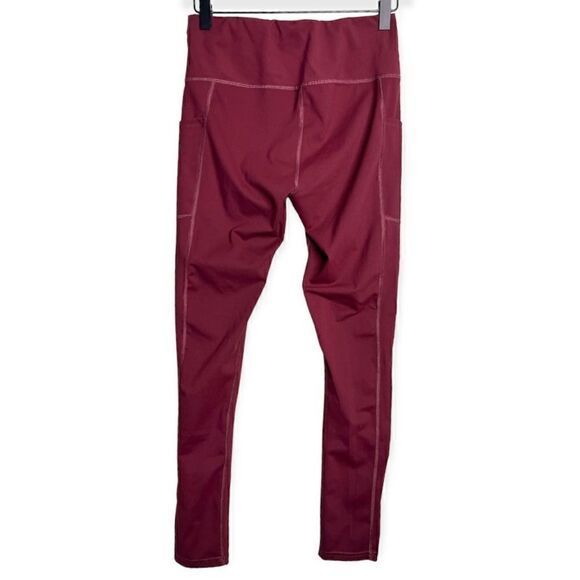 Fengbay Women’s Leggings With Pockets in Maroon Size Medium‎ - Picture 2 of 6
